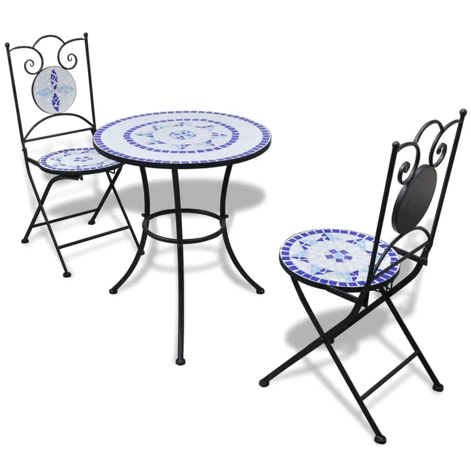 vidaXL - Stoel - Blauw - Keramiek
