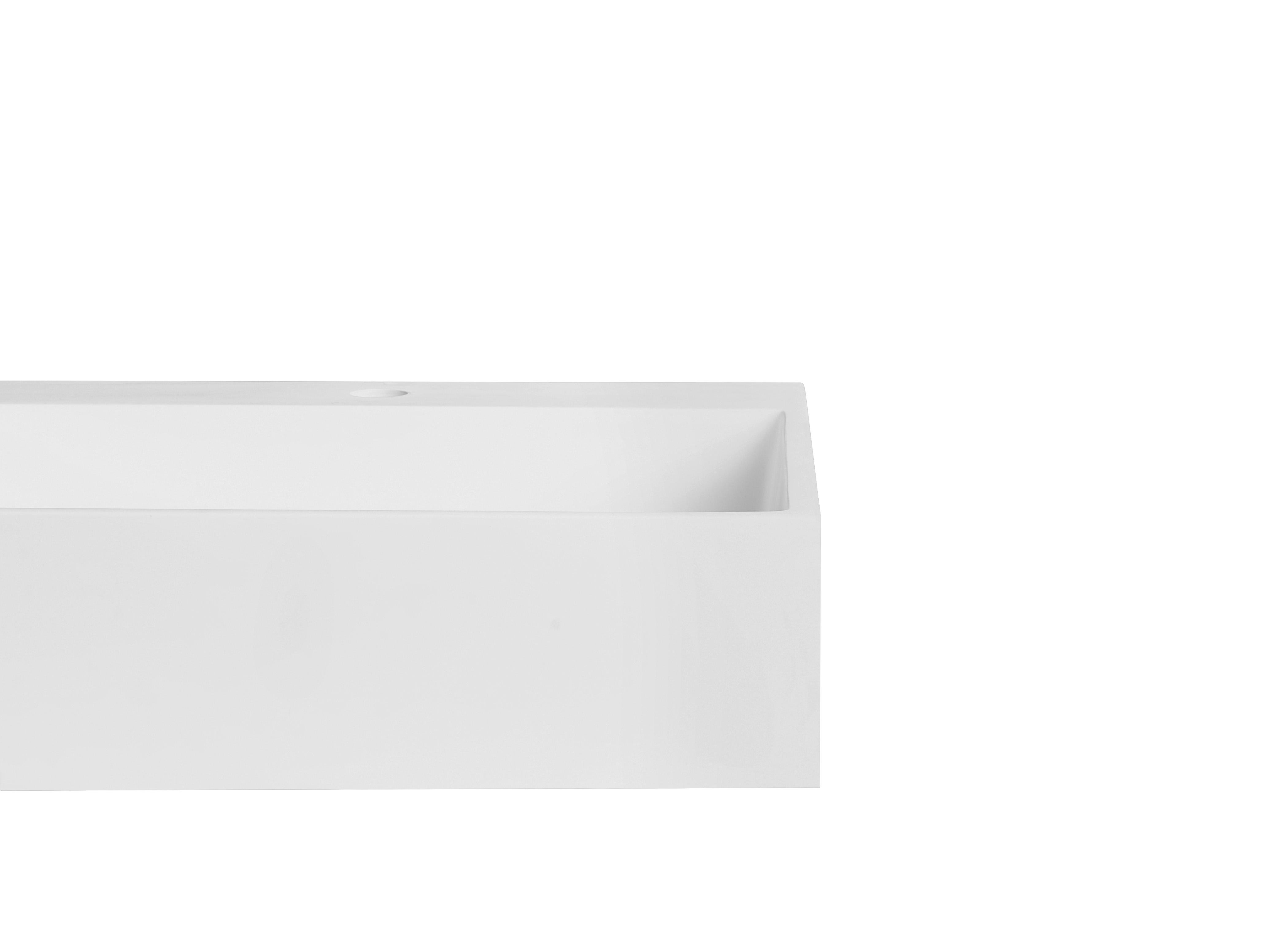 Wandgemonteerd dubbele wastafel CUSCO 120 x 48 cm Mineraal gietwerk Wit