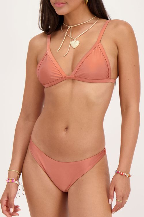 Koperkleurig glimmend bikini broekje V-shape