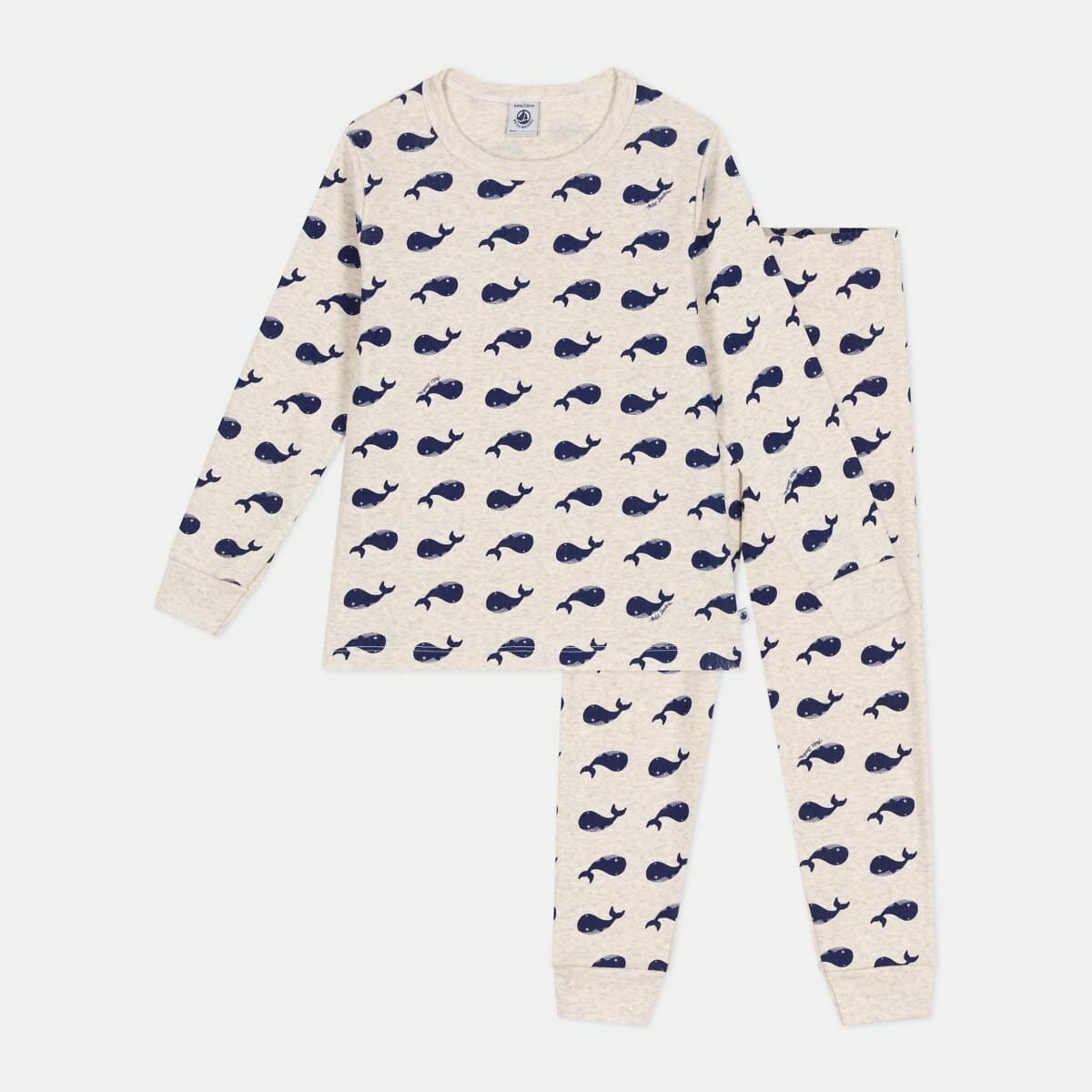 PETIT BATEAU<br>Pijama infantil de algodão com estampa de baleia
