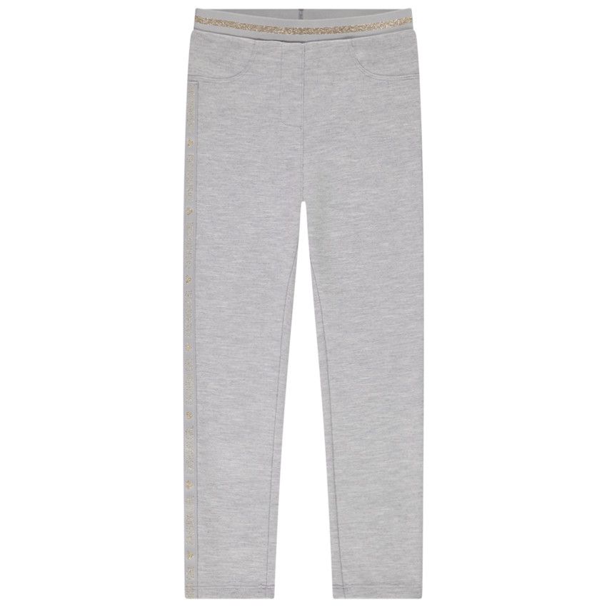 Legging milano à bande lurex pour fille - Gris clair