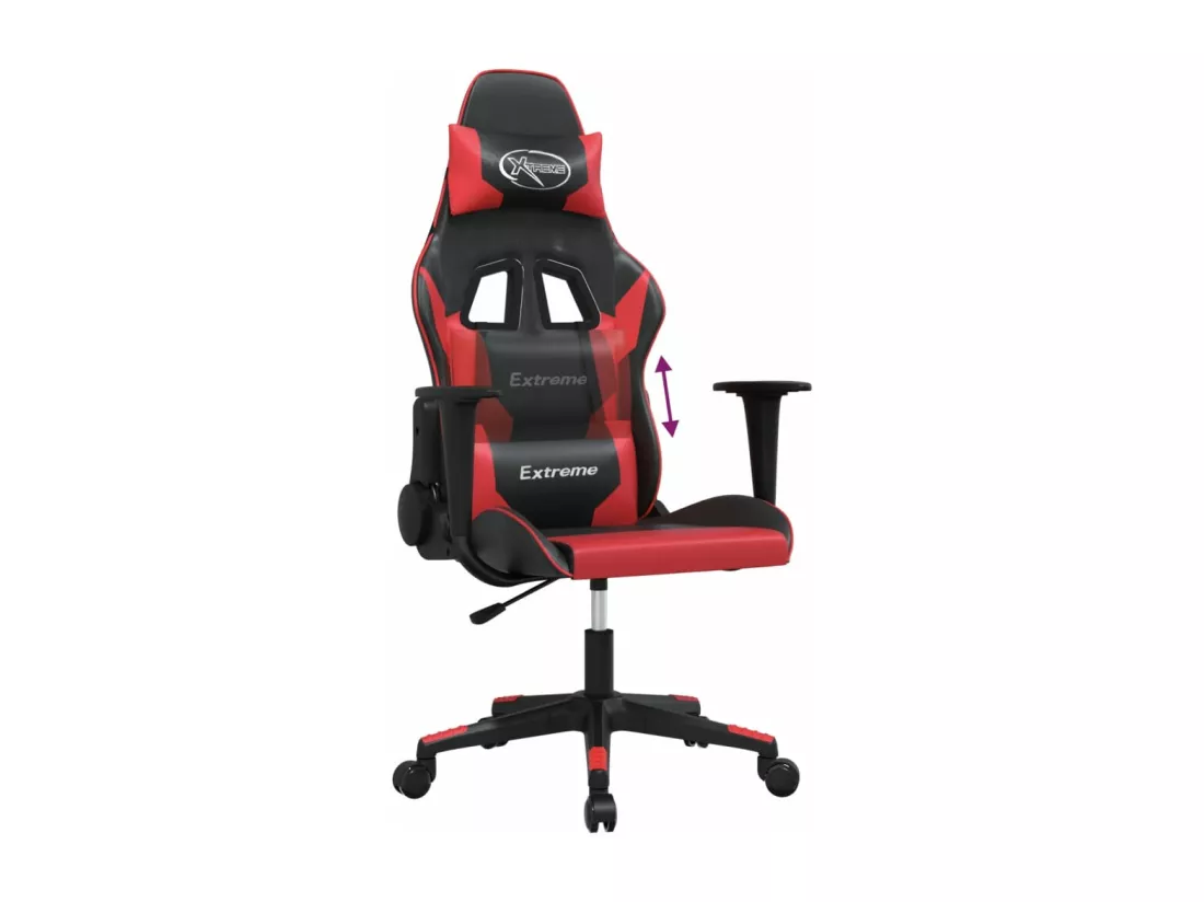 Chaise de jeu de massage Noir et rouge Similicuir