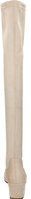 Manfield - Overknee Laarzen - Beige - Suède
