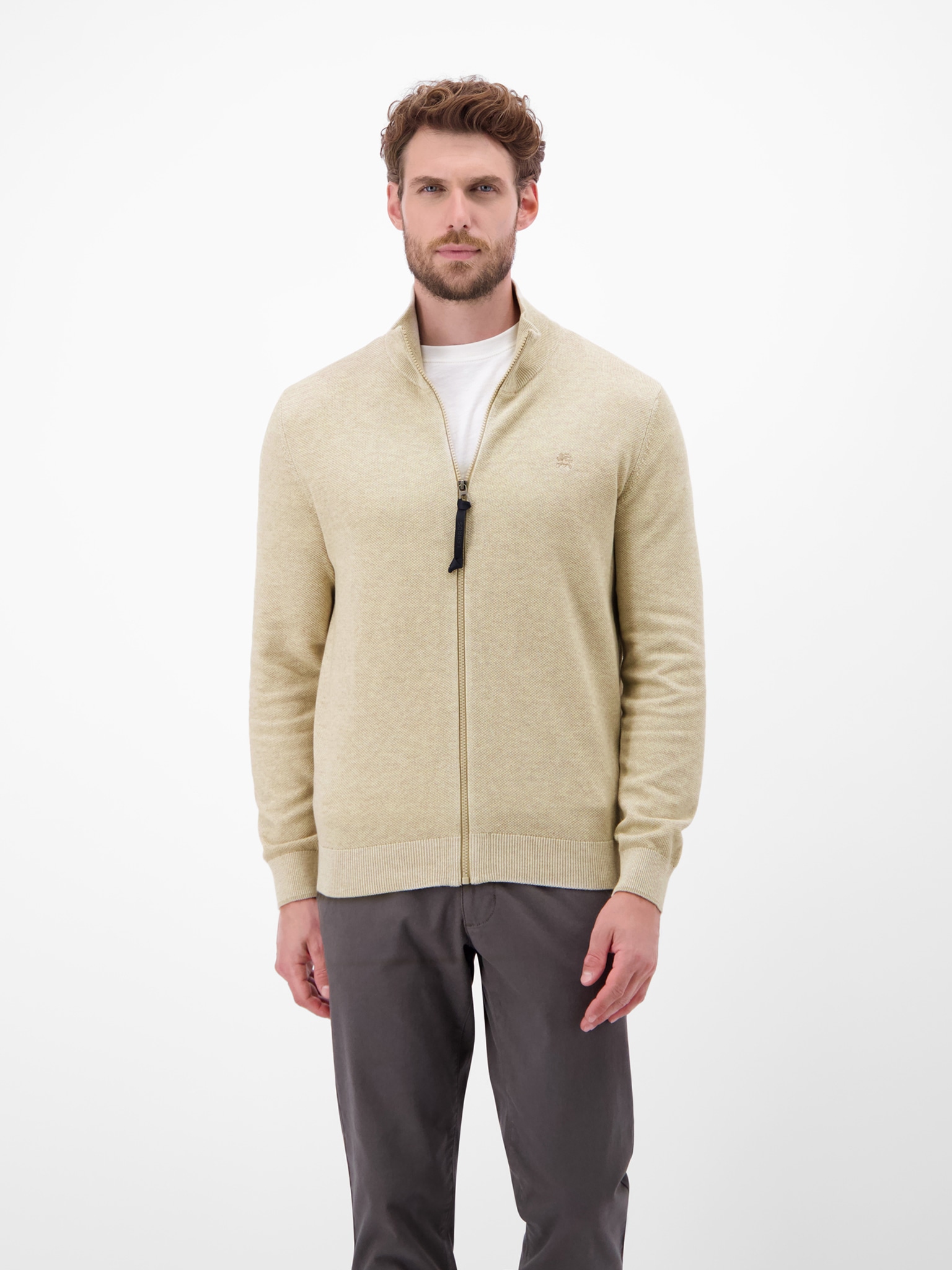 LERROS Strickfleecejacke ohne Kapuze mit Reissverchluss