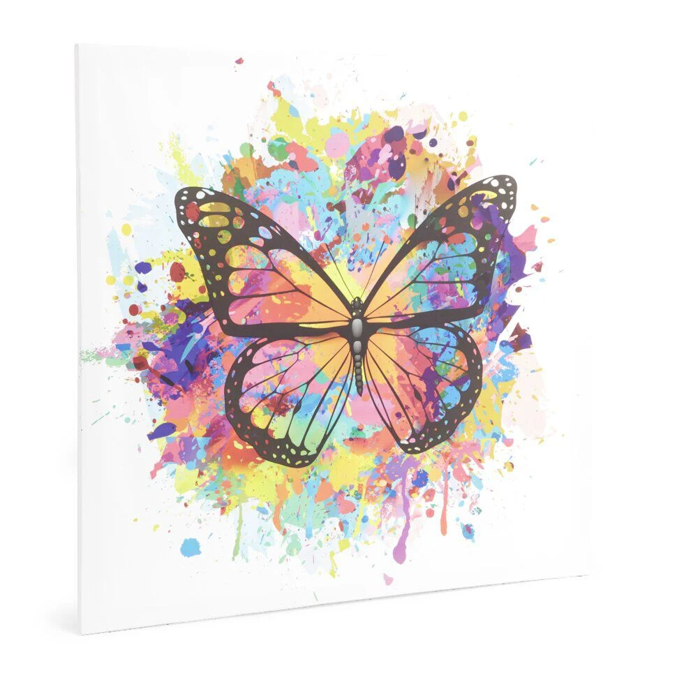 Toile imprimée motif papillon 60x60cm