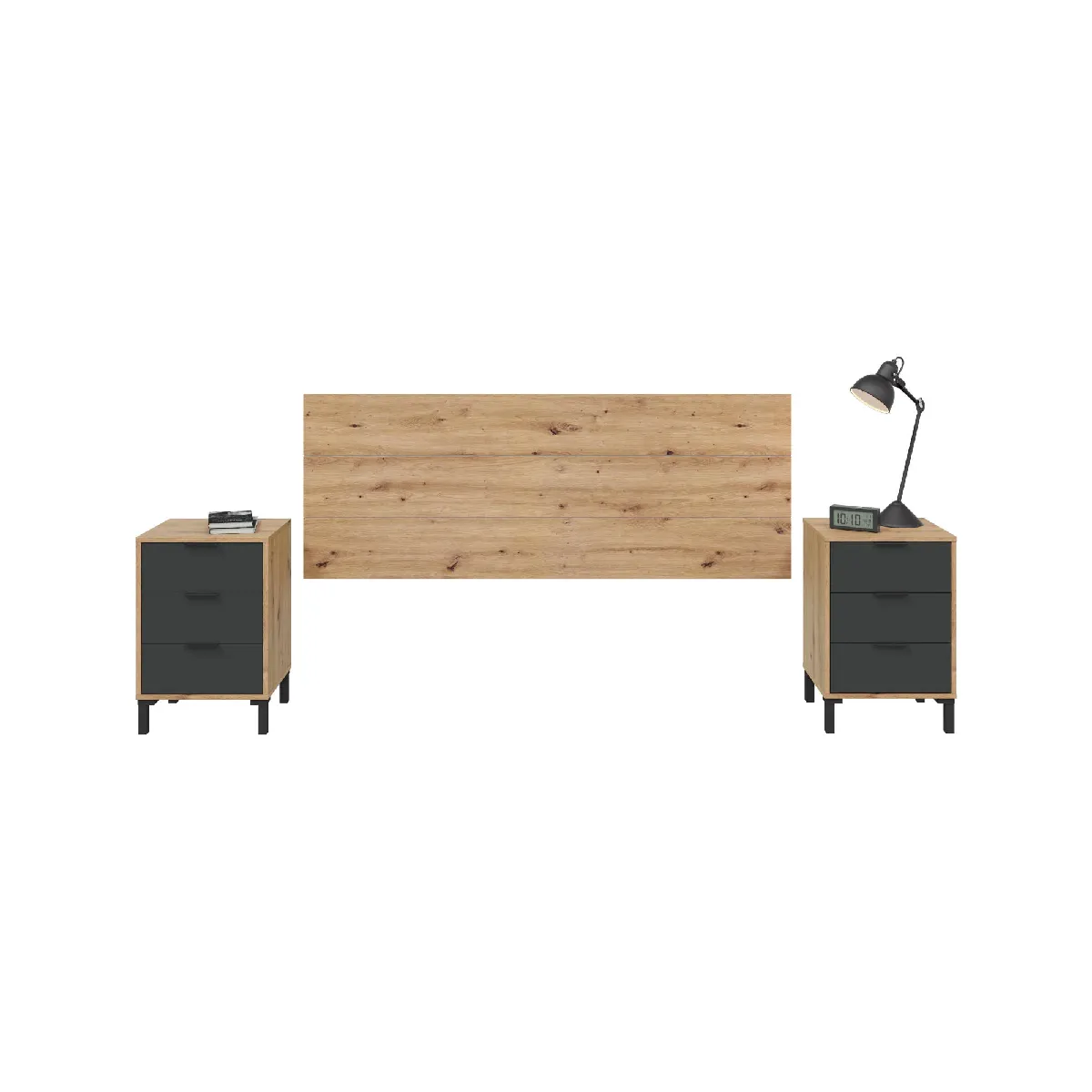 Alter Ensemble de chambre à coucher chêne anthracite