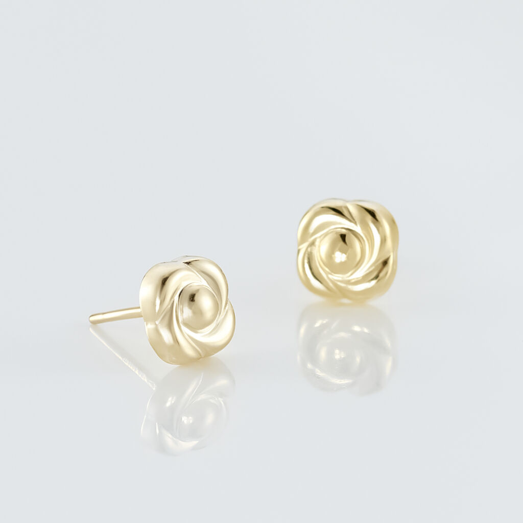 Boucles D'oreilles Puces Philine Fleur Or Jaune