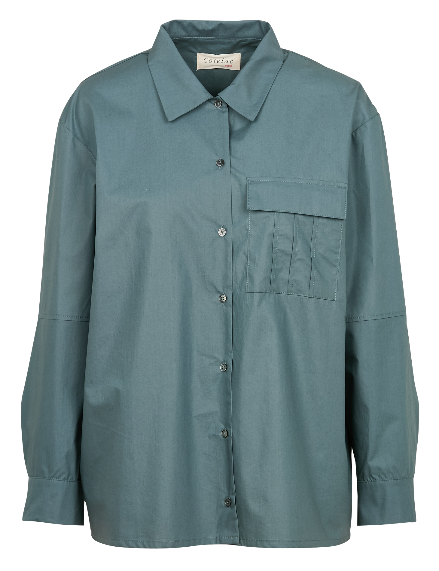 RON - Chemise ample col classique en coton bio | Bleu
