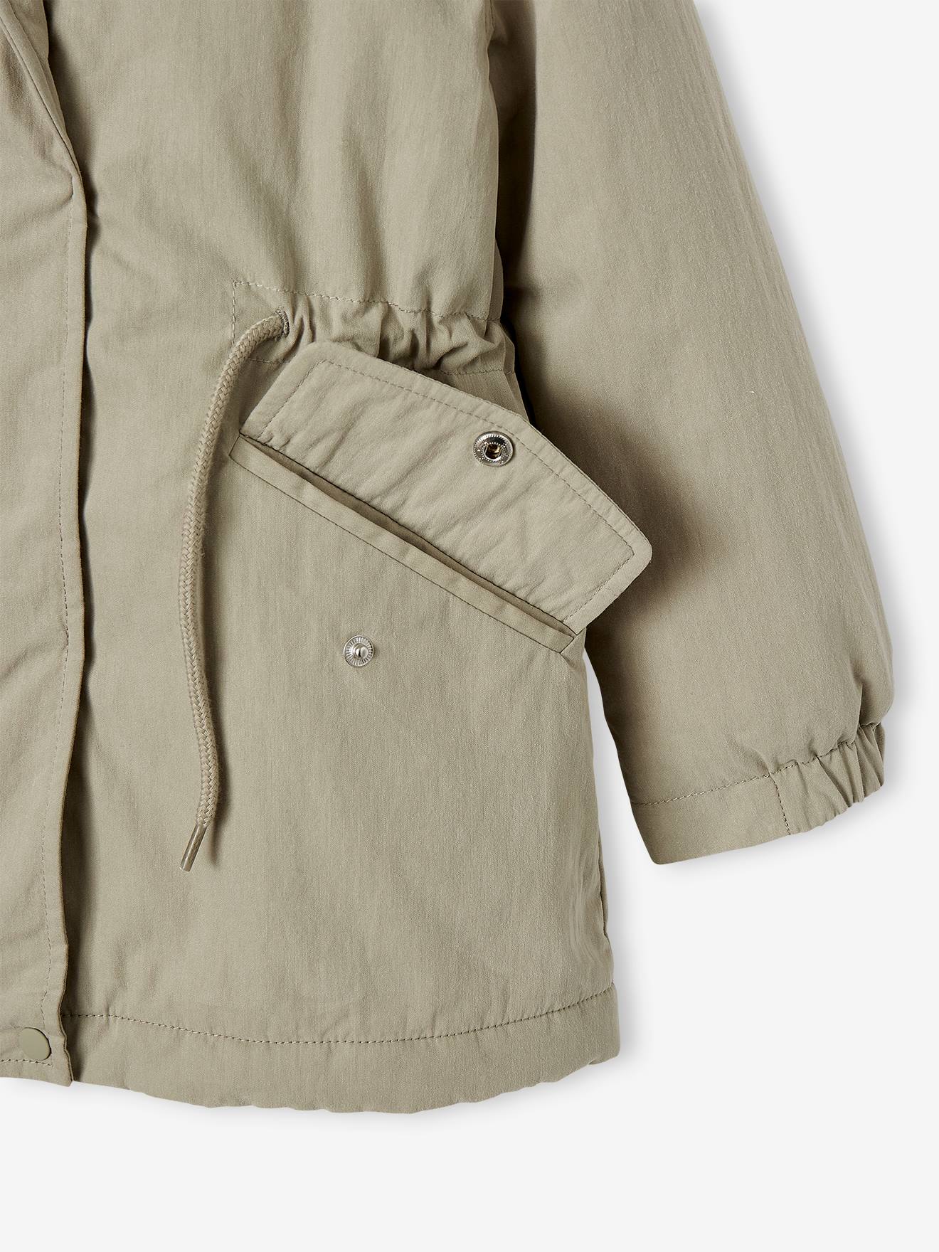 Parka 3 em 1 para meninas, ideal para meia-estação, rosa-maquiagem.