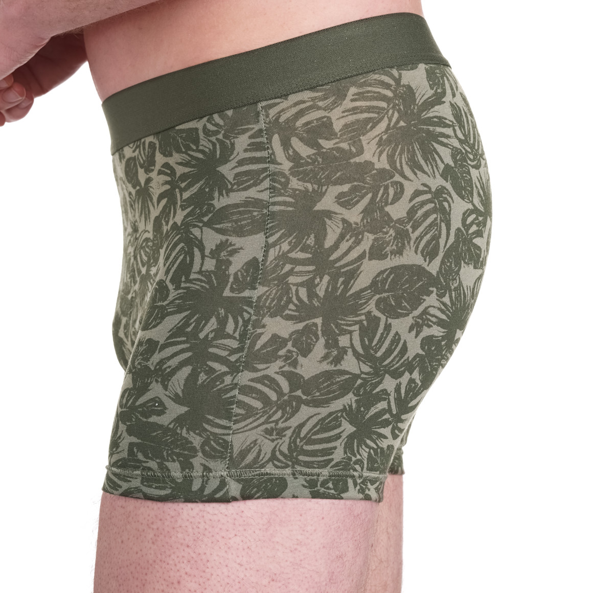 VanVaan Herren Retroshorts mit Blättern allover dunkelgrün