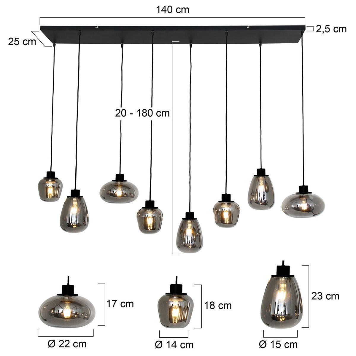 Hanglamp 2680ZW Reflexion B140 x D25 cm