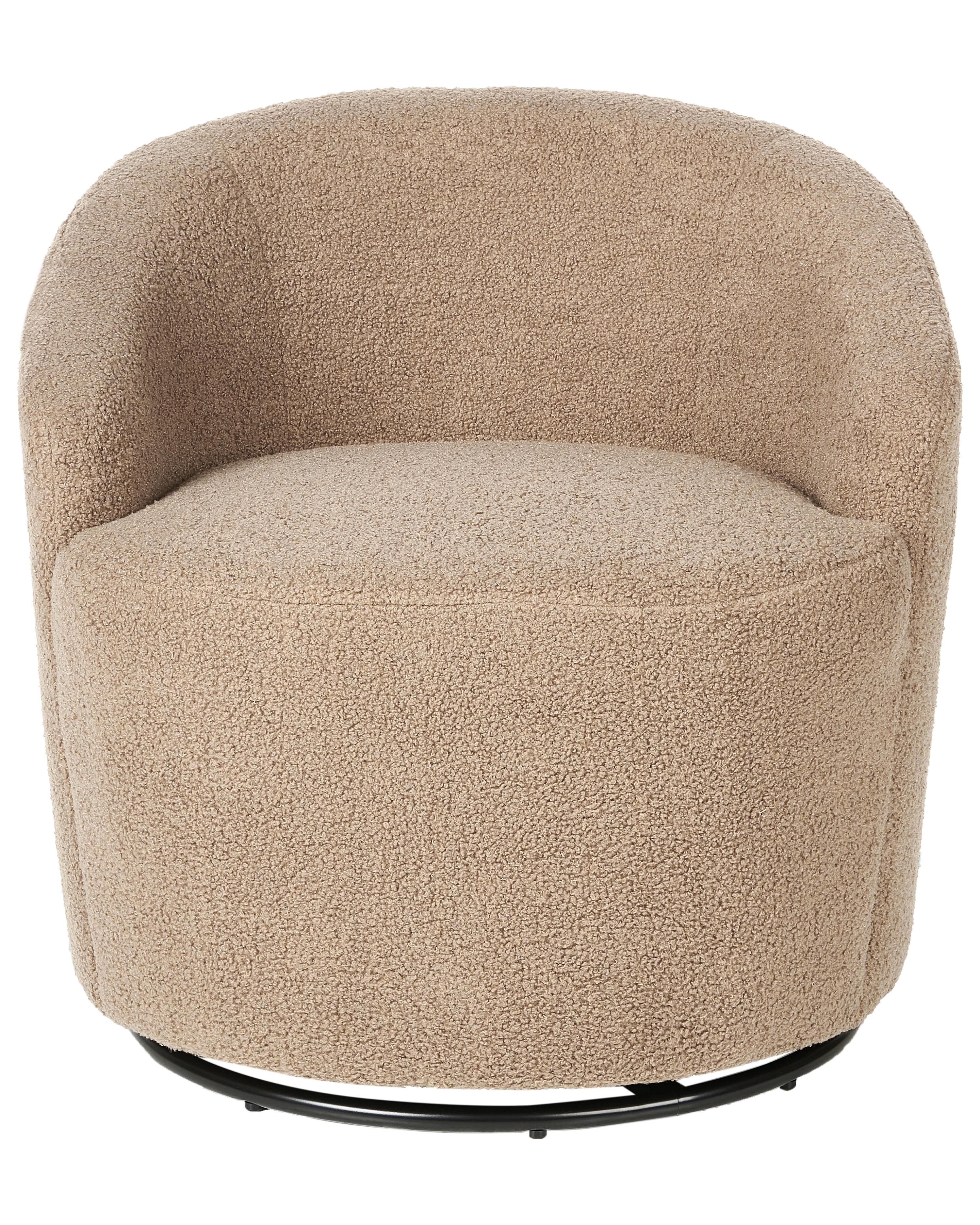 Draaifauteuil DAVIK Bouclé Taupe