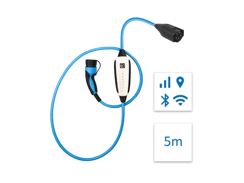 NRGkick Mobile Ladestation 32A Pure, 5 m, WLAN, BLE, GSM, G Mobile Ladeeinheit für Elektrofahrzeuge mit GSM, GPS, SIM, WLAN und Bluetooth