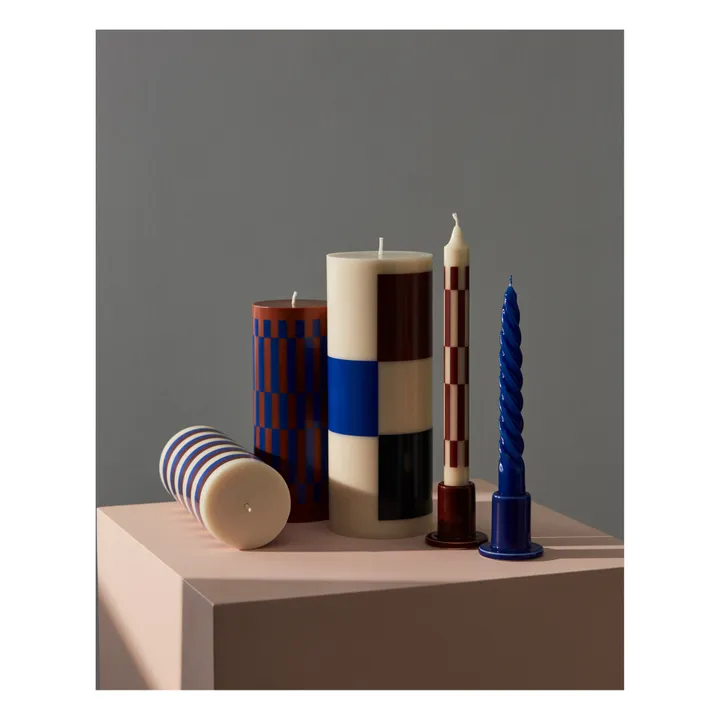 Hay Bougie Column à Carreaux | Bleu