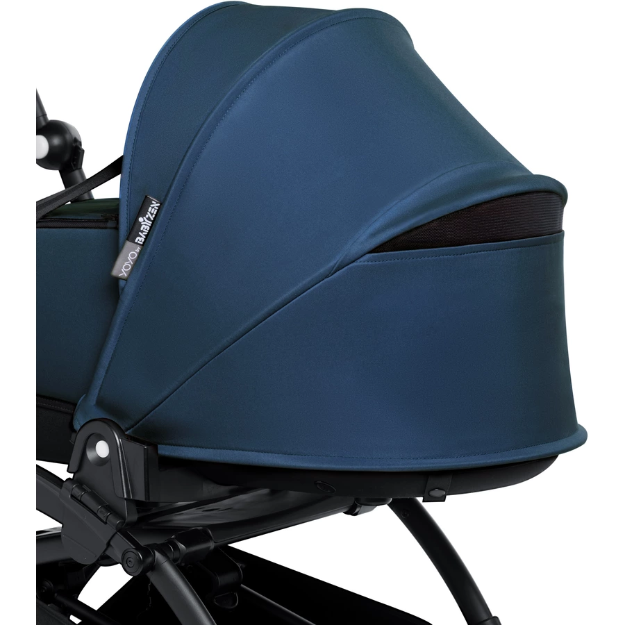 BABYZEN Kinderwagen YOYO2 0+ Black mit Liegewanne inkl. Textilset Air France Blue
