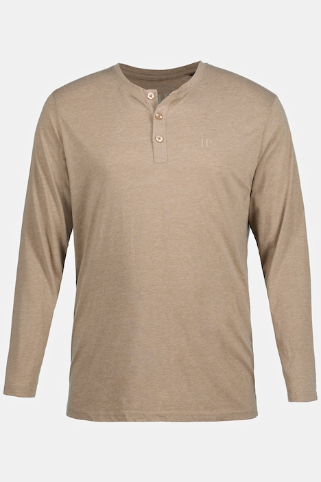 JP 1880 Henley, Basic, Shirt, Langarm, Knopfleiste, bis 8XL