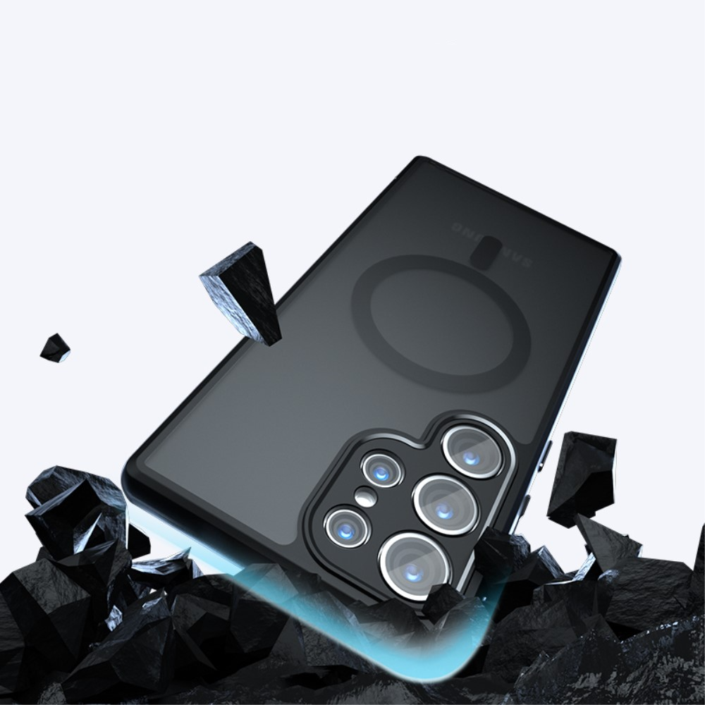 Samsung Galaxy S24 Ultra Hybrid Hardcase Hülle mit TPU Bumper MagSafe-Modul - Schwarz