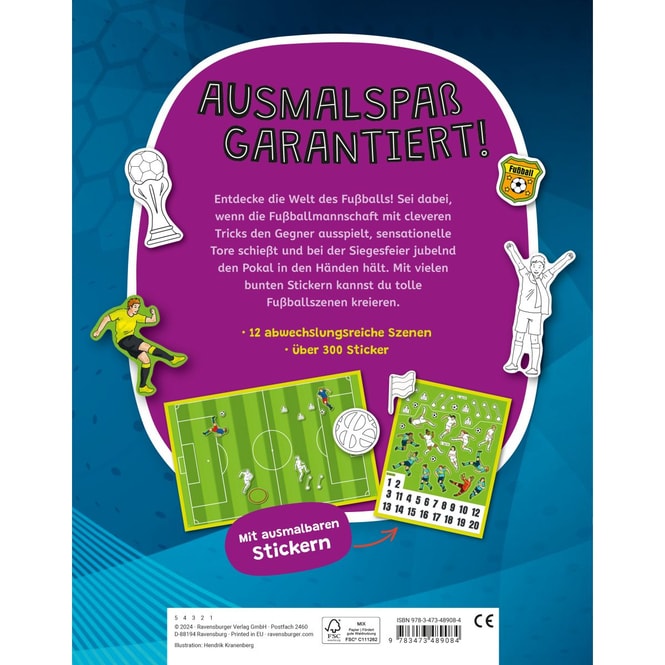 Mein Ausmalstickerbuch - Fußball