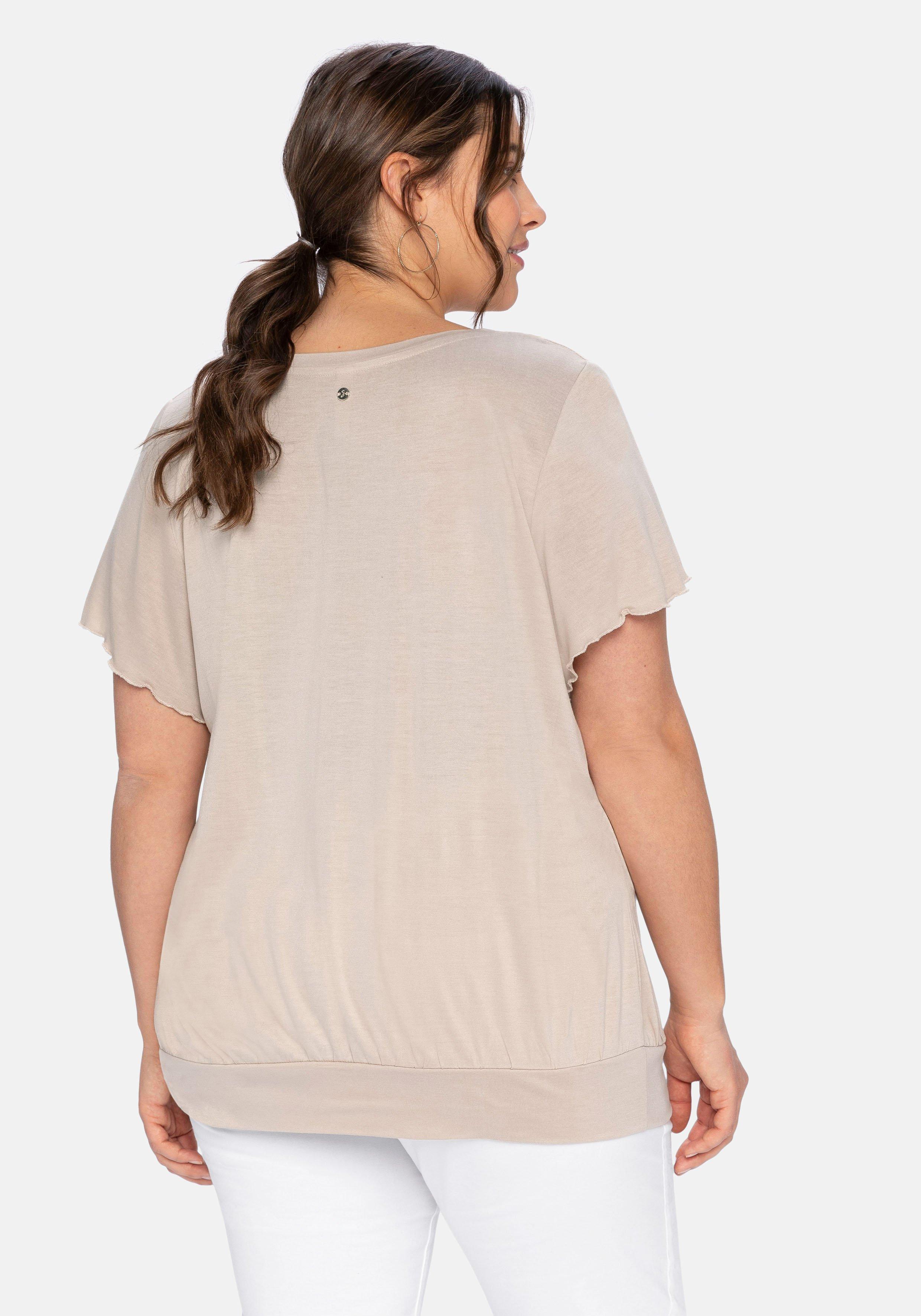 T-Shirt mit Flügelärmeln, aus Viskosejersey