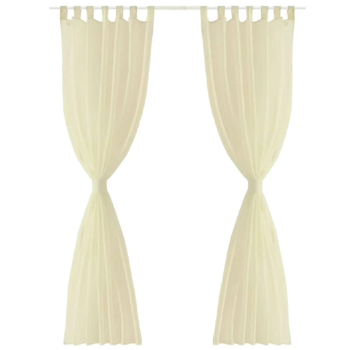 VidaXL Rideau fin 2 pcs - Crème