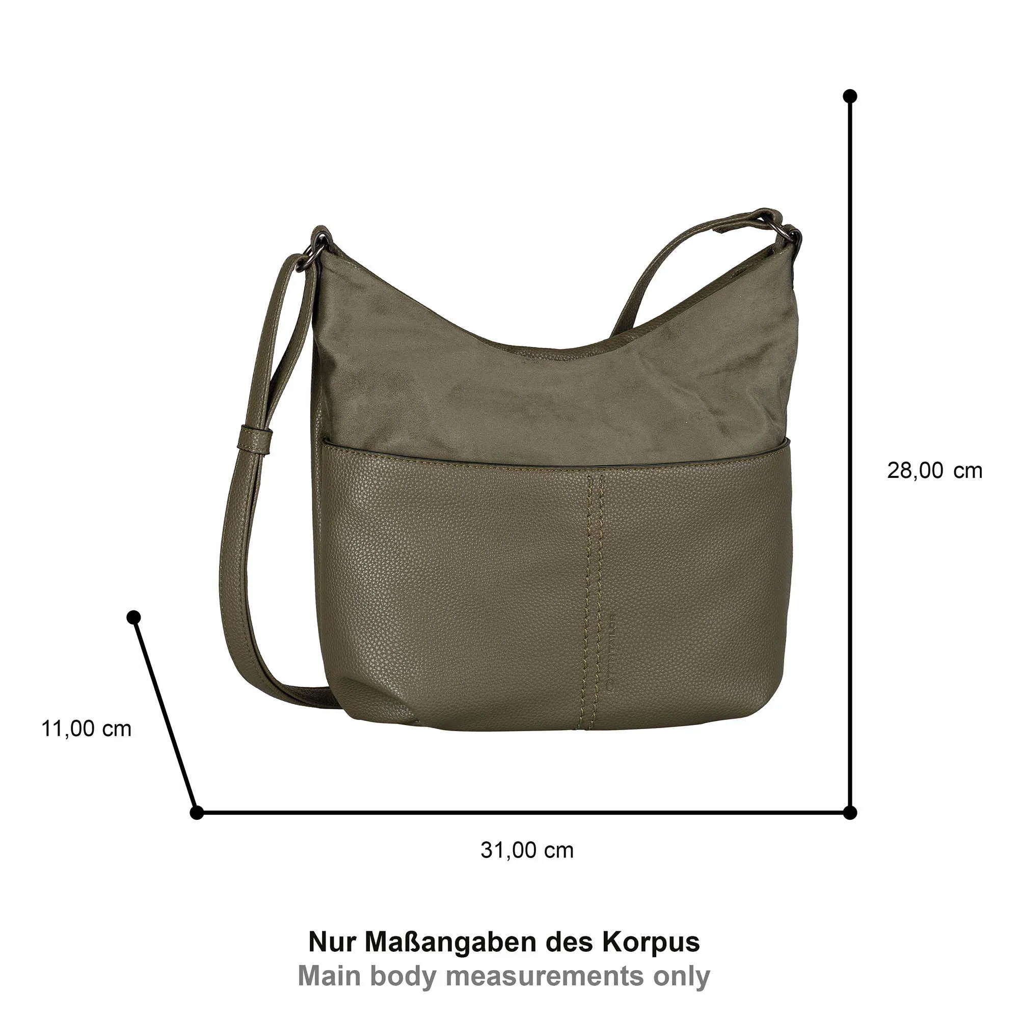 TOM TAILOR Beuteltasche Khaki Lederimitat