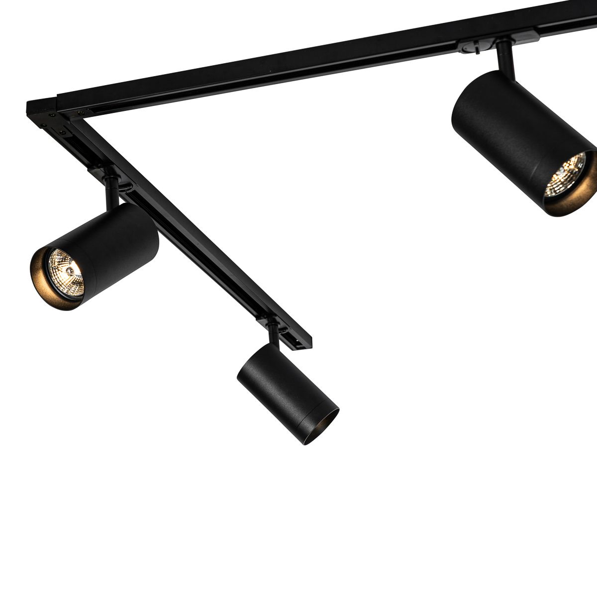Modern railsysteem met 5 spots zwart 1-fase GU10 70mm - Iconic Jeana Luxe