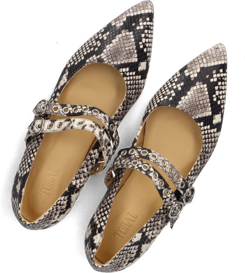 TORAL Ballerina Dames Coeur Maat: 37 Materiaal: Leer Kleur: Zwart
