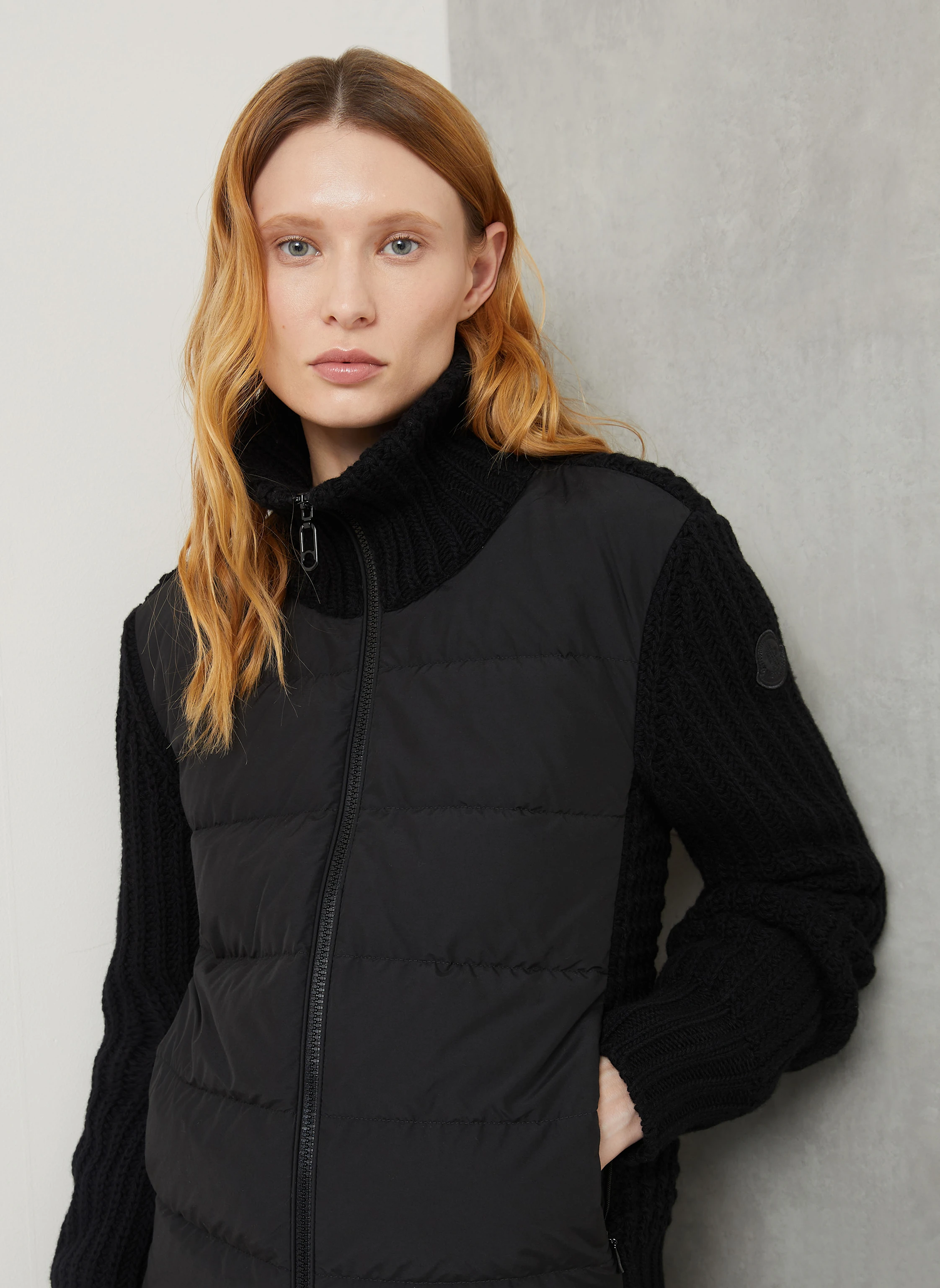 MONCLER Strickjacke im Materialmix