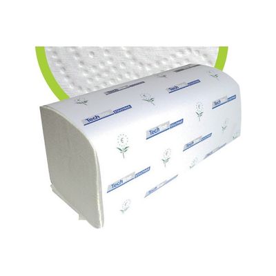 Techline - Essuie-mains double épaisseur - pliage en Z - 200 feuilles - pack de 15