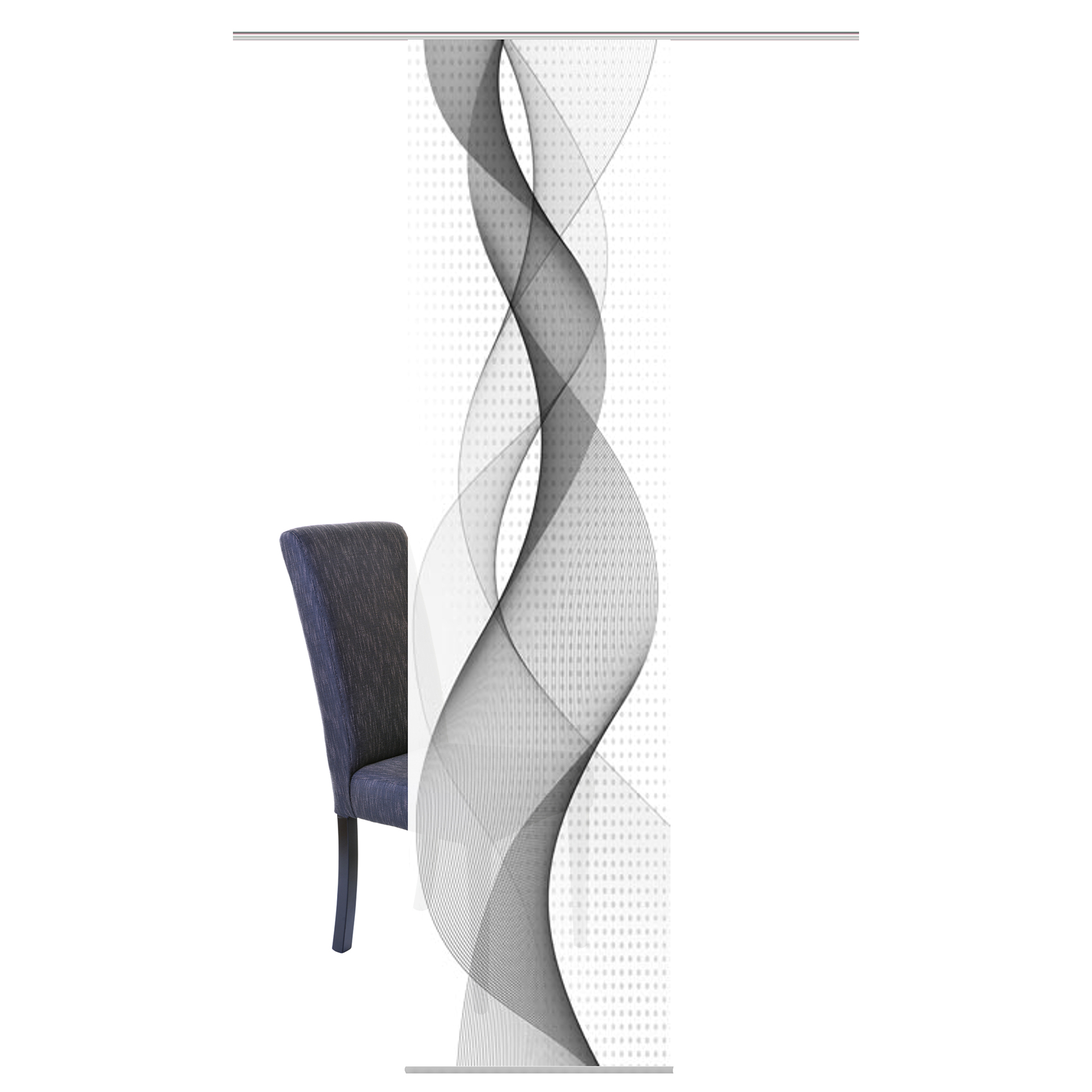 Schiebevorhang OPALIA - grau - 60x245 cm