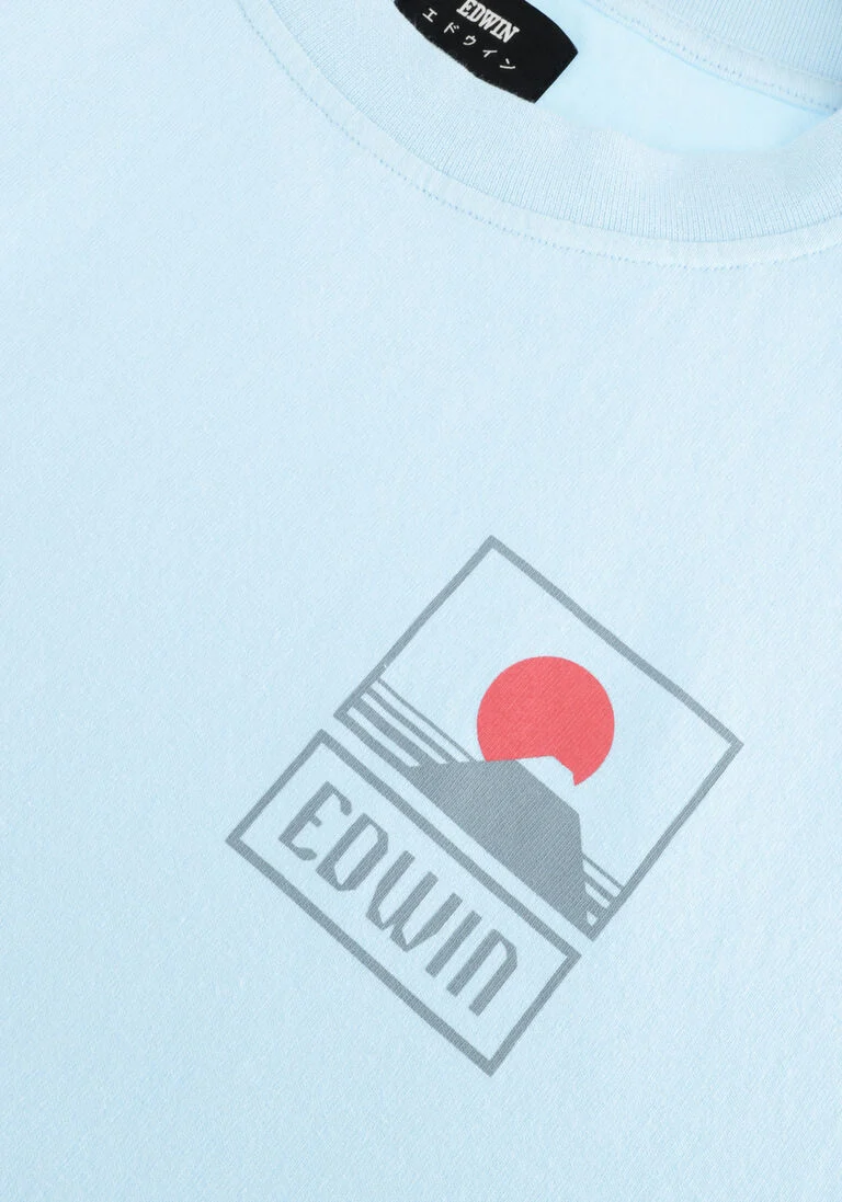EDWIN lichtblauwe edwin t-shirt sunset on mt fuji ts single jersey