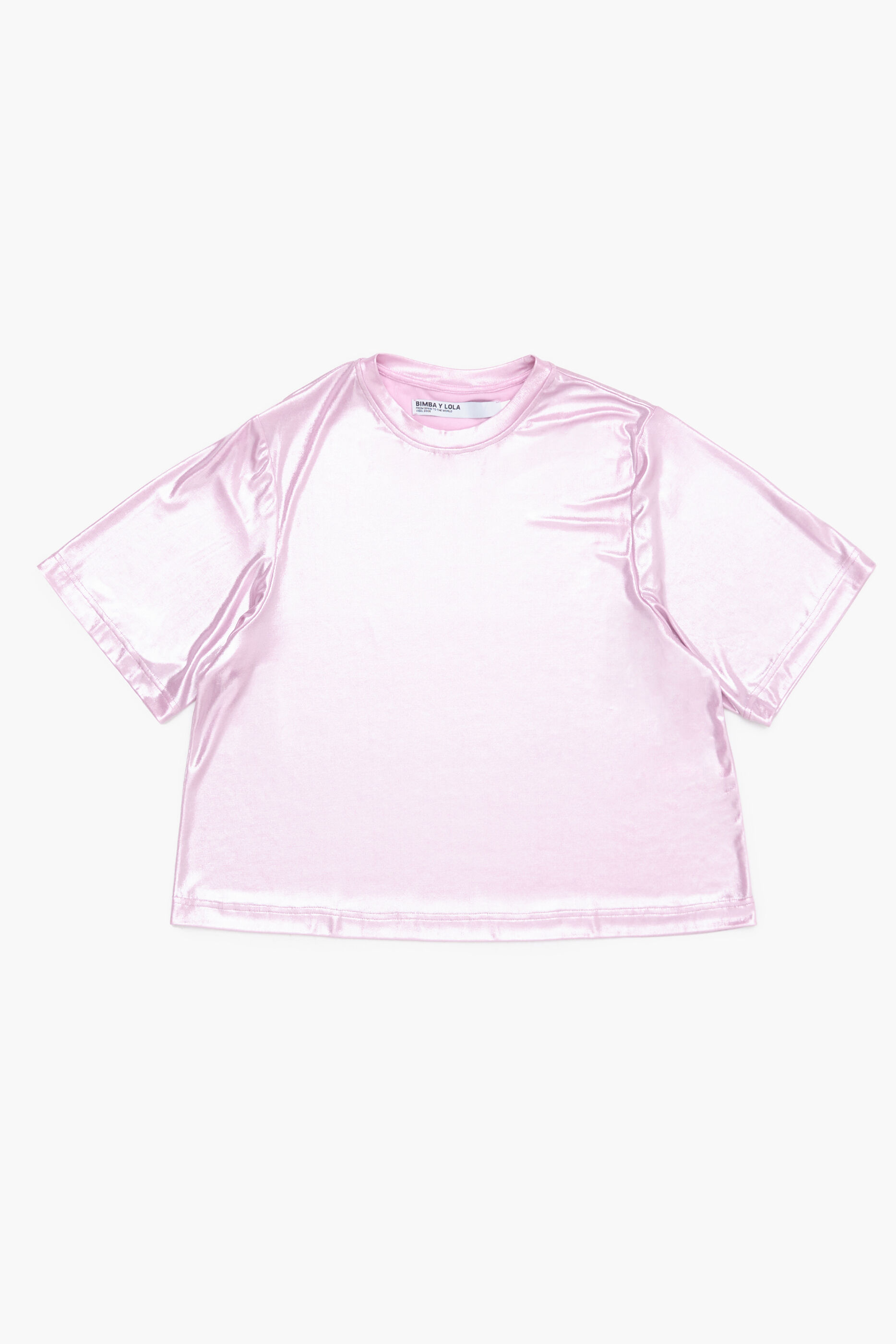 camiseta rosa com glitter