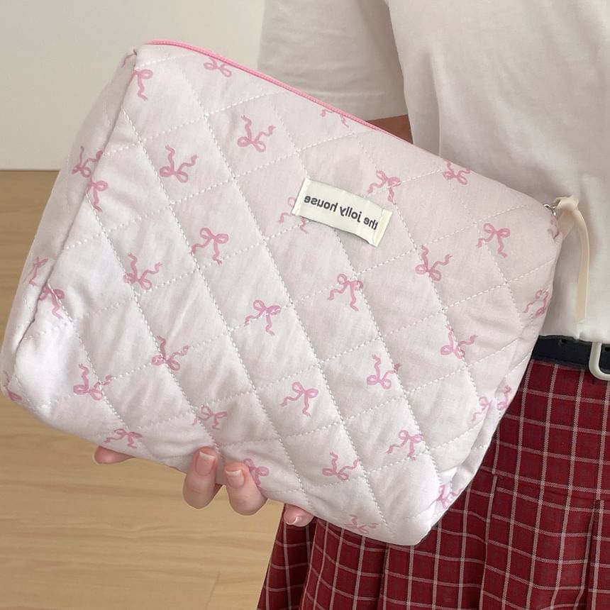 ZenlyHabit - Stoffen etui / make-uptas / clutch met strik