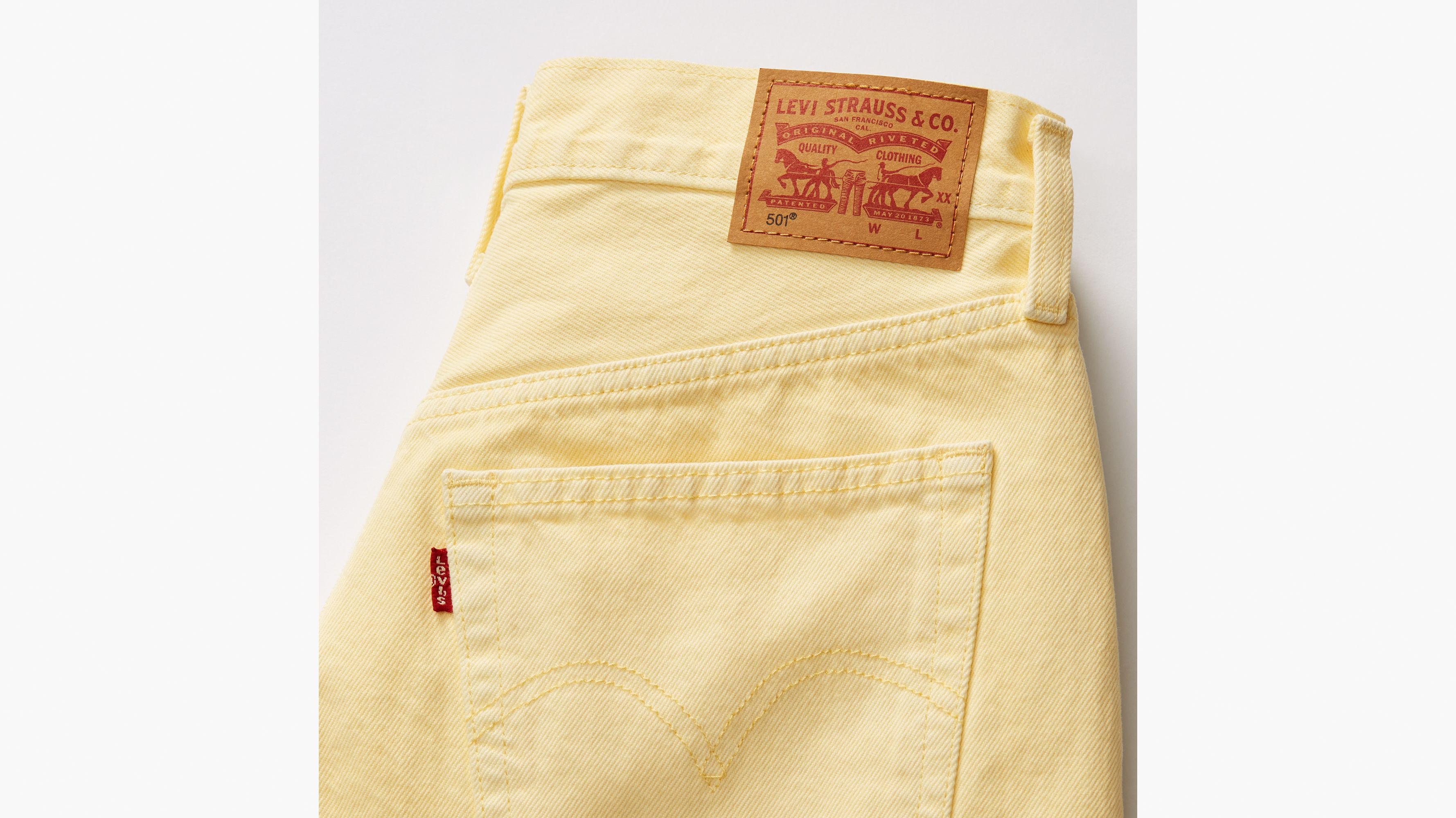 Short jean 501® Original taille haute - Dusty Anise Flower - Jaune