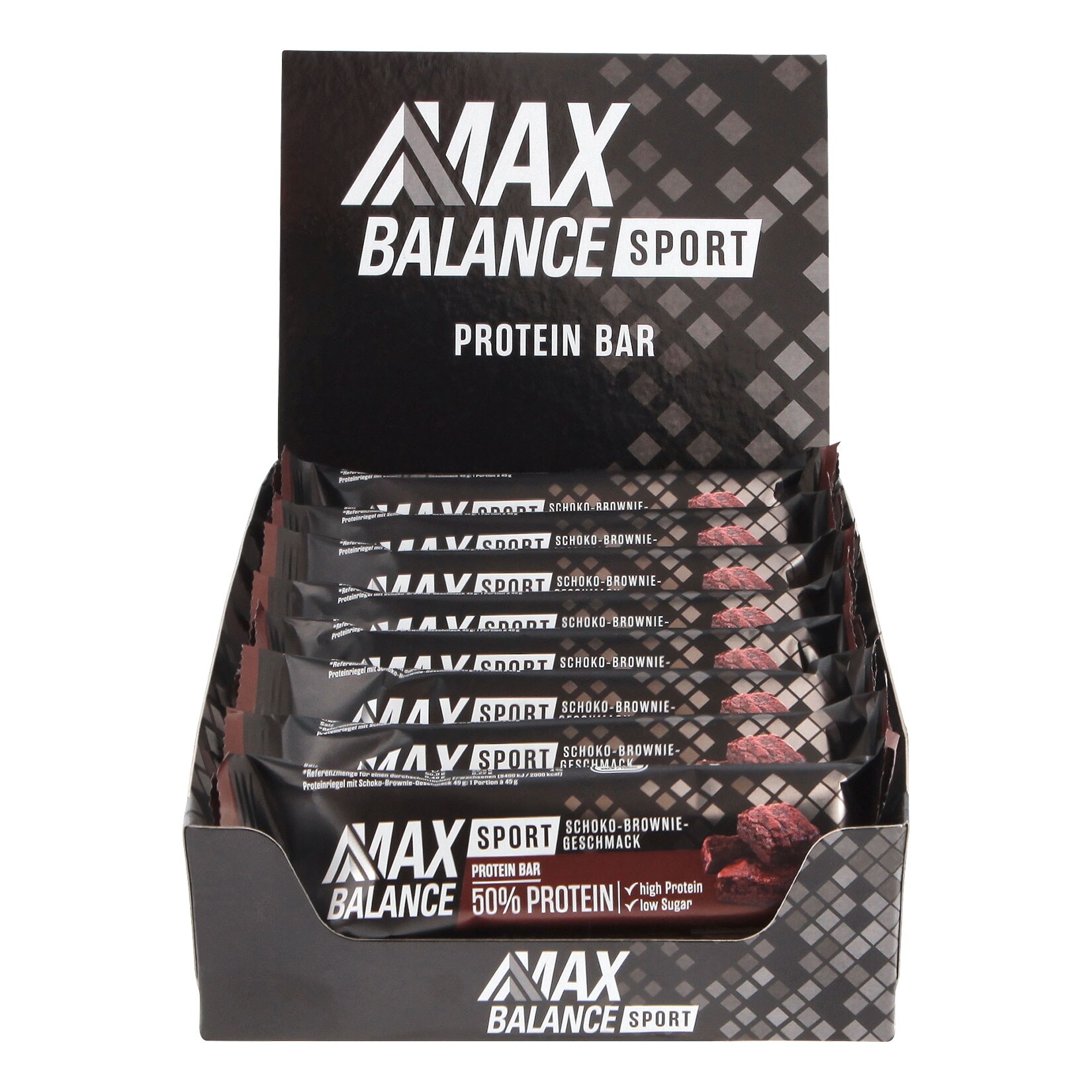 Maxbalance 50% Sport Proteinriegel Schoko-Brownie 45 g, 12er Pack
