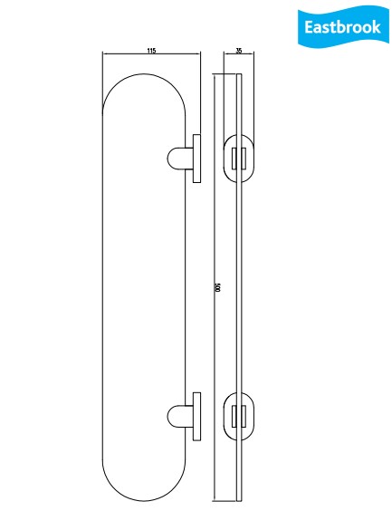 Eastbrook Salerno messing glazen planchet chroom