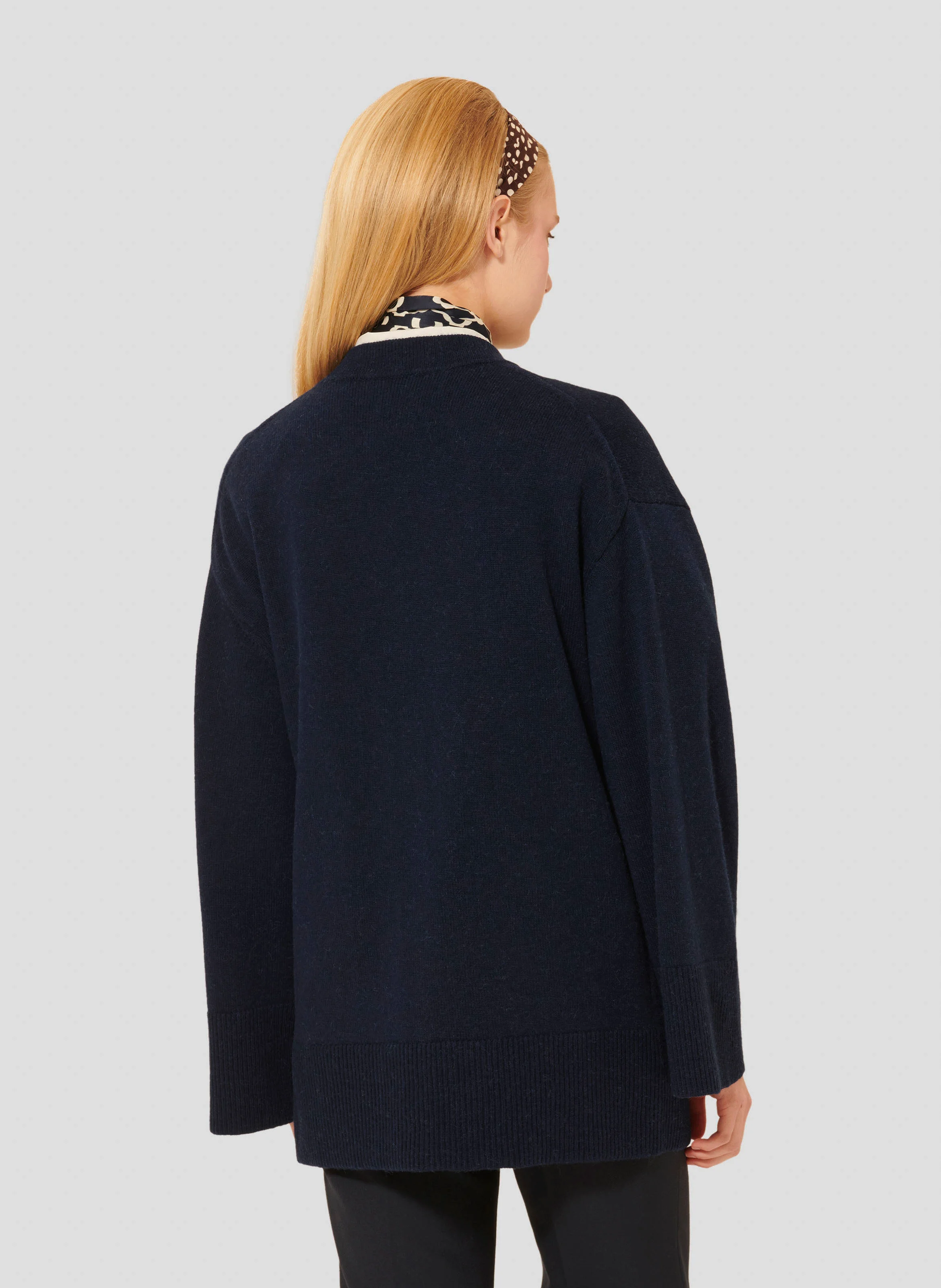 GINGER - Gilet ajusté col V en laine | Bleu