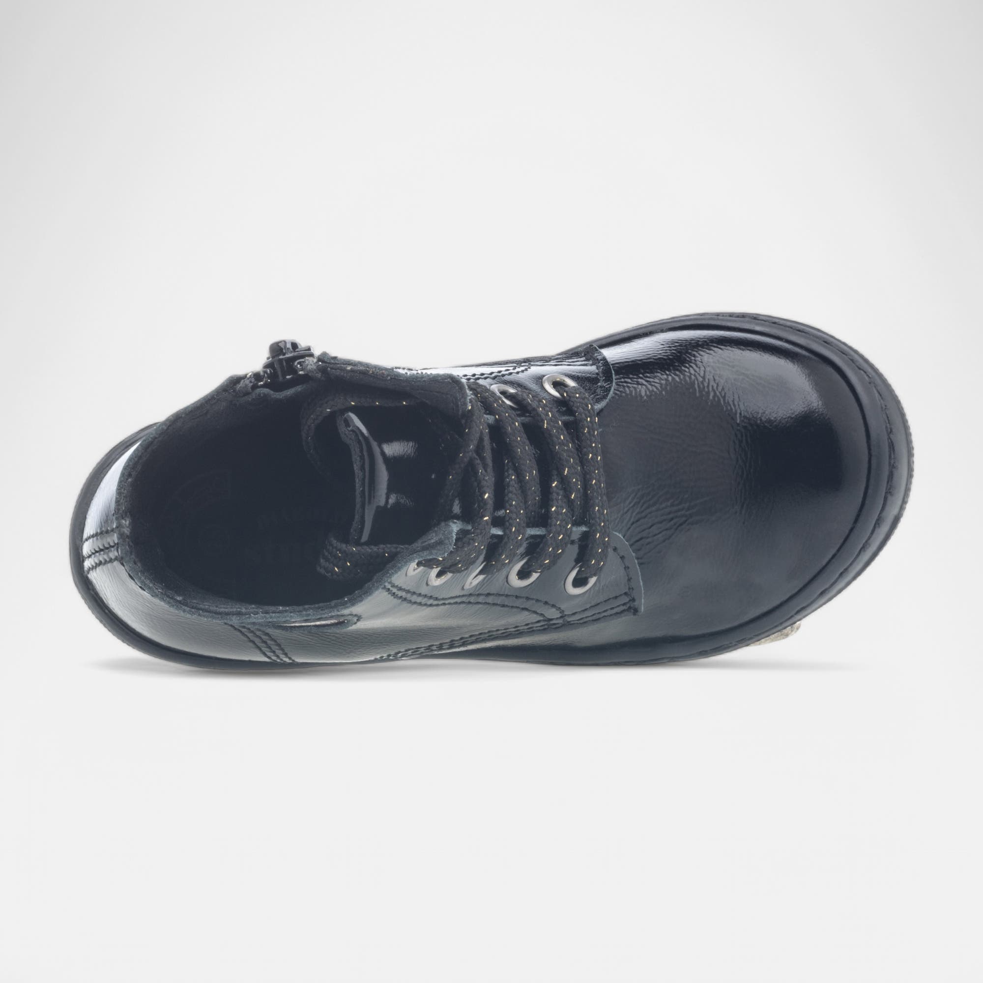 Boots Fille en cuir noir