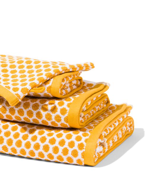 serviettes de bain - qualité épaisse - pois jaune ocre