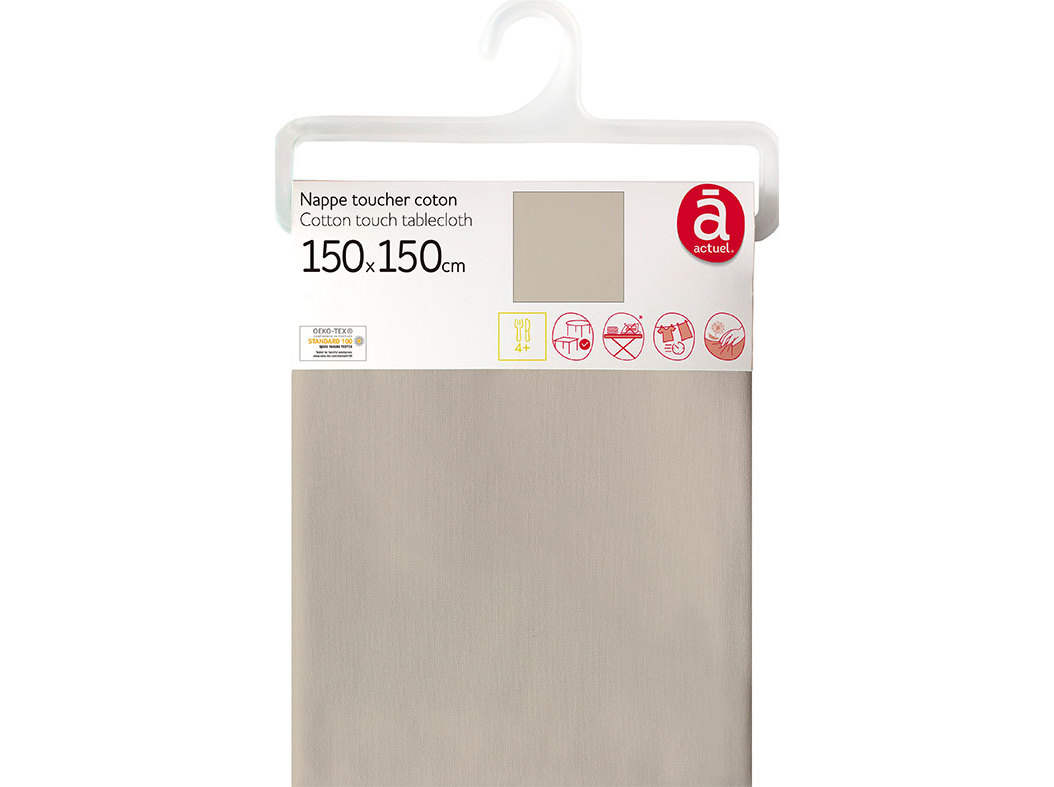 TOALHA MESA 100%POL ACTUEL BEGE 150X150