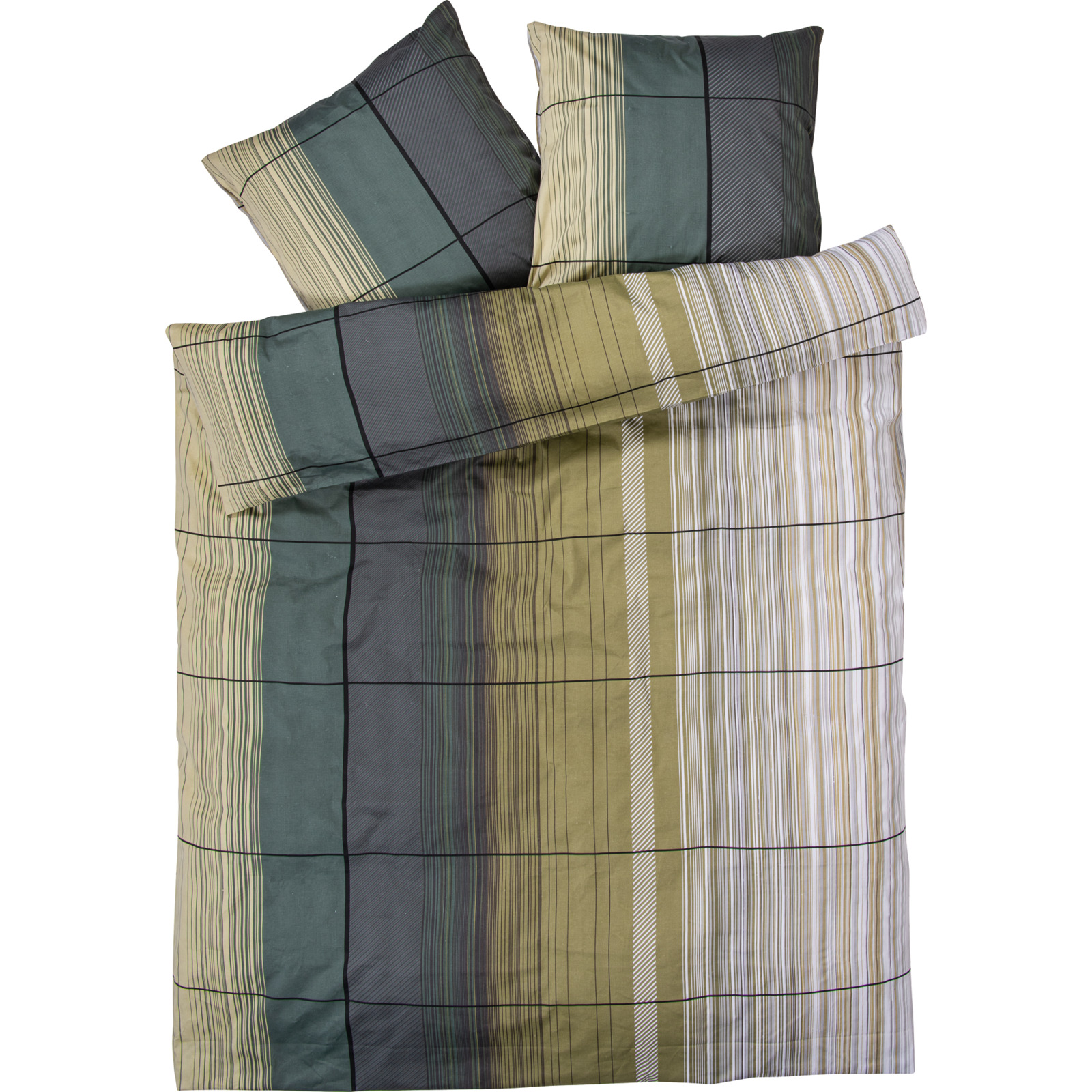 Bettwäsche Satin Streifendesign 160x210 65x100 Bettanzug Nord