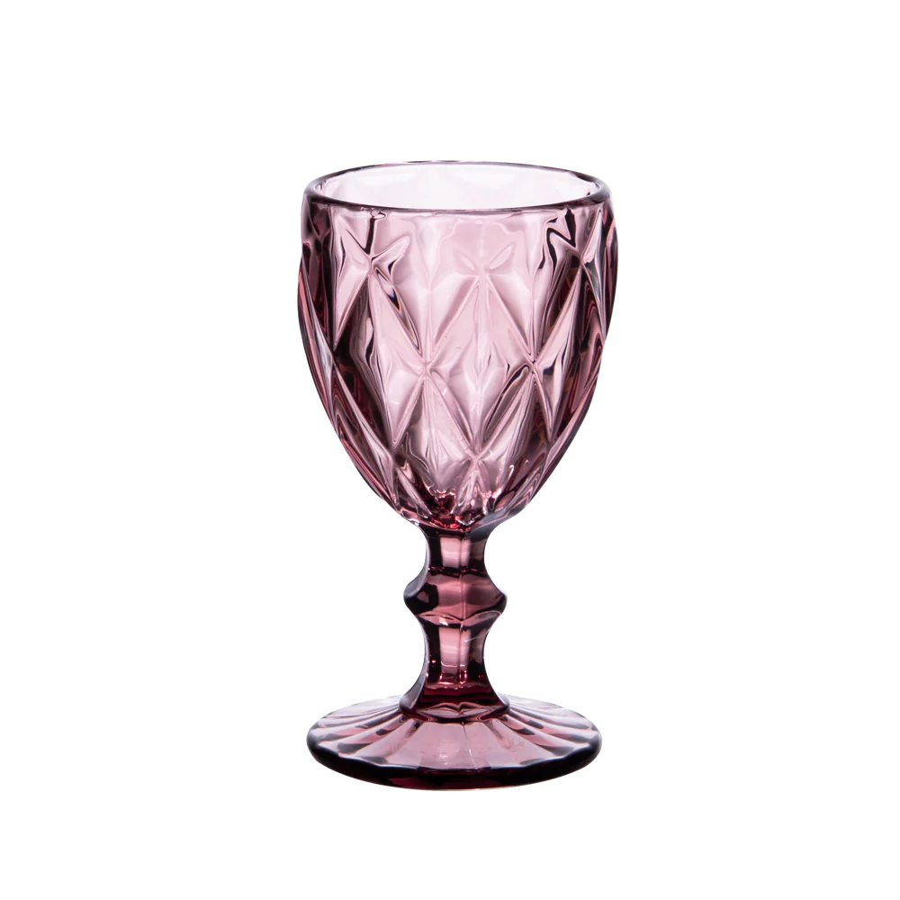 Boite de 6 verres à pied 25 cl diamond rose Trend'up