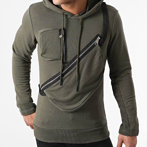 Sweat Capuche F712 Vert Kaki