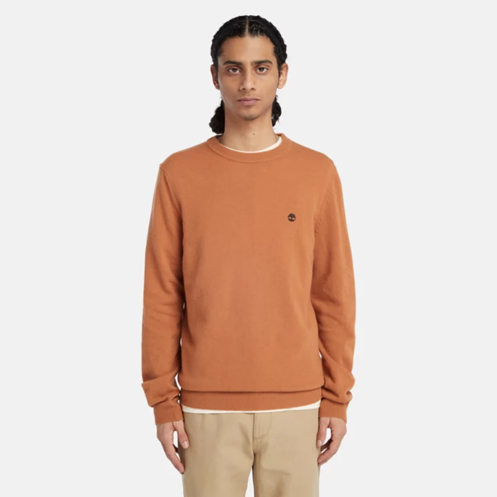Suéter Cohas Brook de gola redonda para homens na cor marrom.