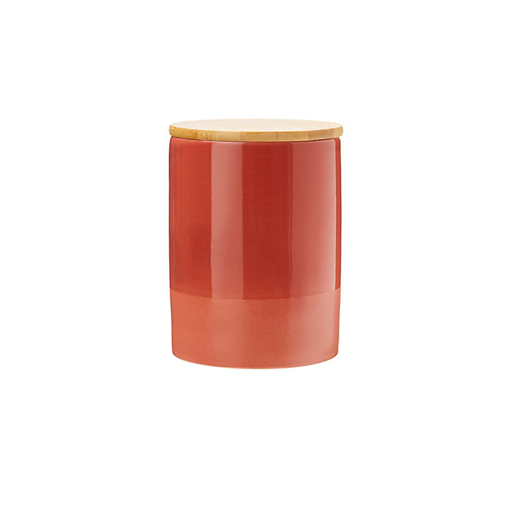 Pot en céramique Ornami terracotta avec couvercle en bambou Lucie 0,95 L