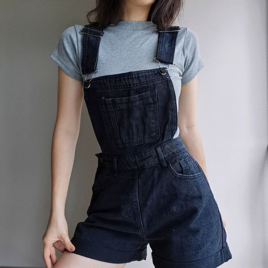 Girls Supply - Jumpsuit met hoge taille, wijde pijpen en wassing