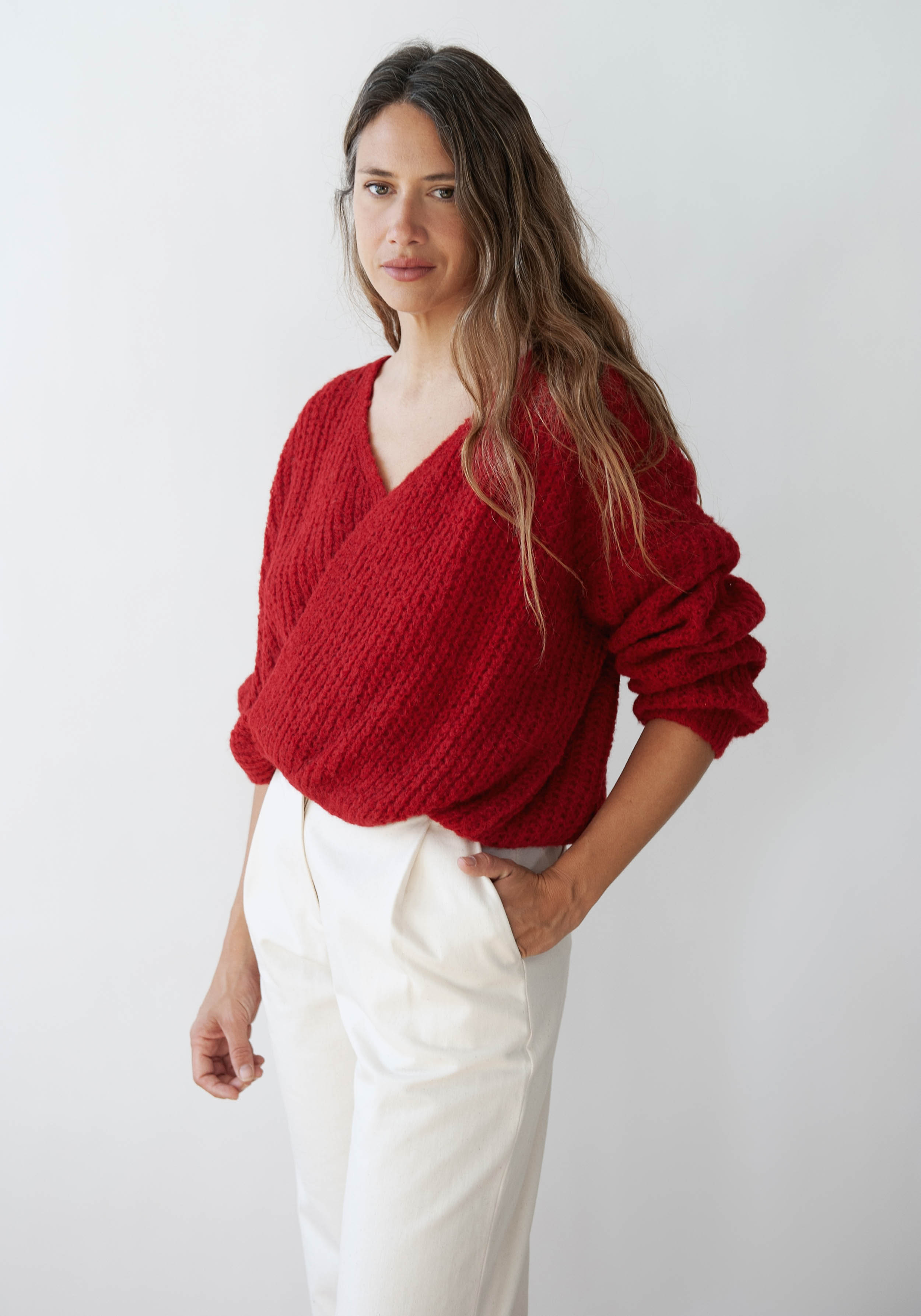 Jungle Folk Wrap Cardigan Vega Pomegranate