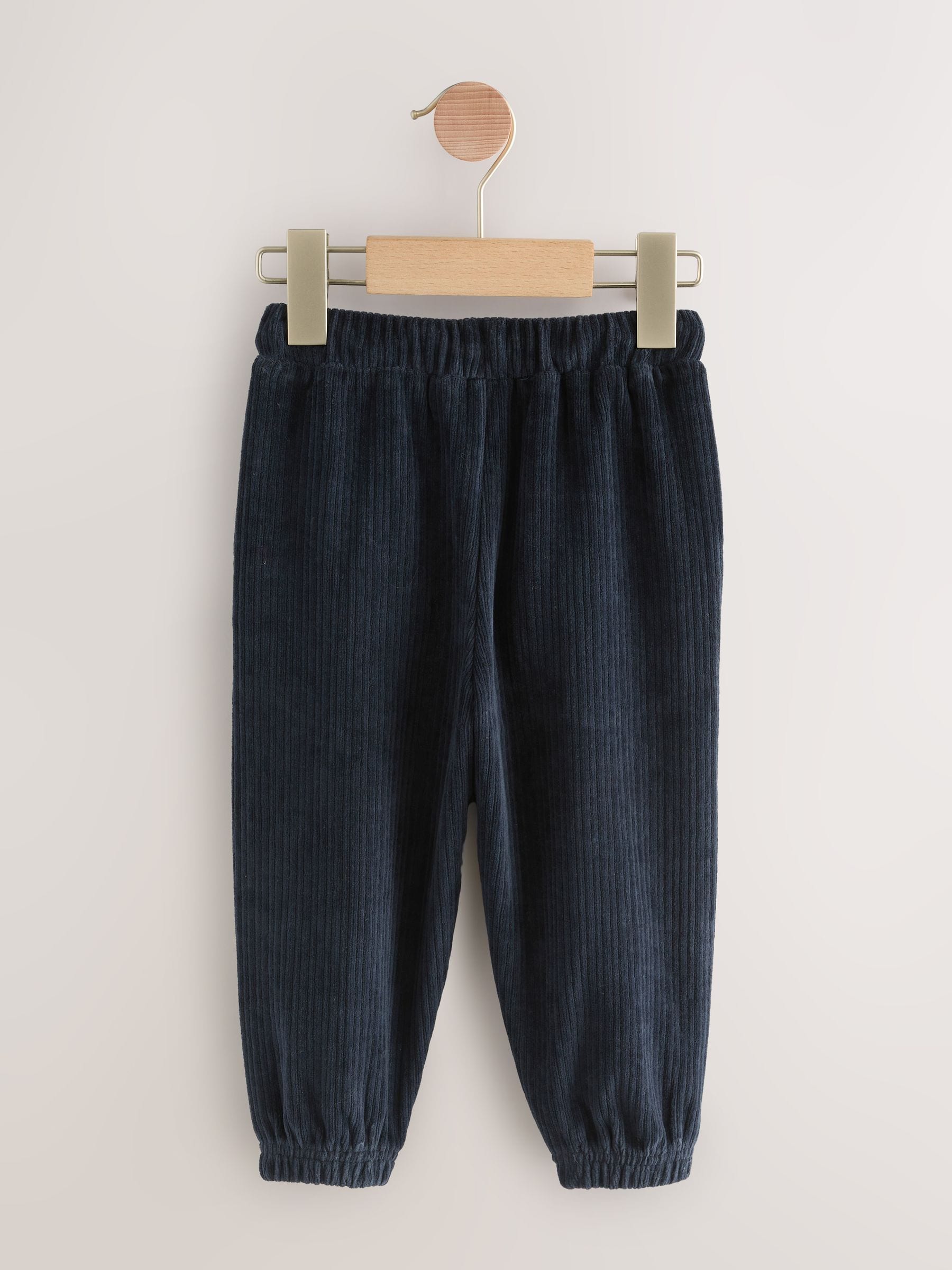 Donkerblauw - Jersey corduroy joggingbroek (3mnd -7jr)