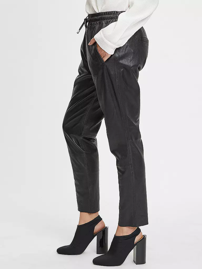 GIPSY BY MAURITIUS Lederhose Regular Fit schwarz