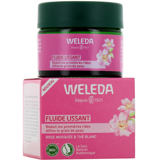 Fluide lissant Weleda Rose Musquée et Thé Blanc : anti-âge peau normale à mixte